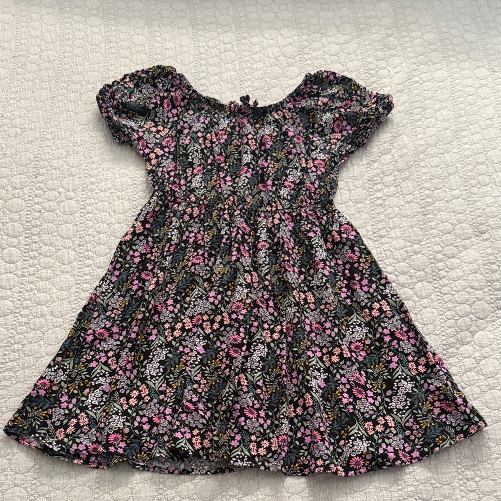 Epic Threads Pink and Black Floral Kids Dress